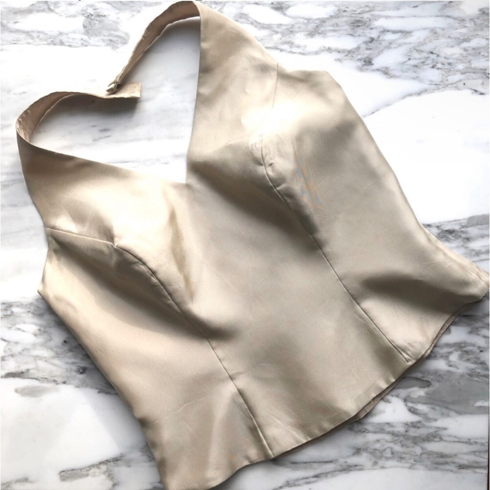 WATTERS Silky Evening Halter Top, Color: Champagne, Size: Medium, EUC (CLOS)